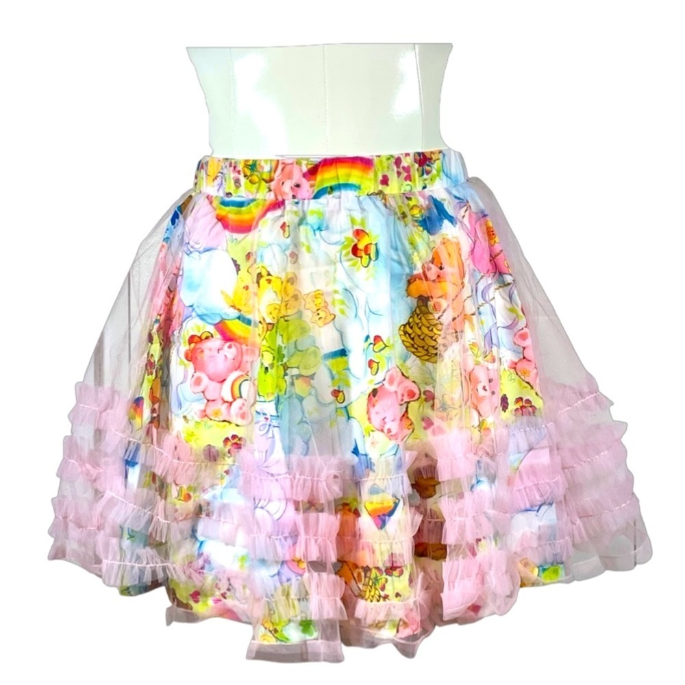 IRON FIST Care Bears ruffled tulle Lotsa Rainbows skirt NWT
